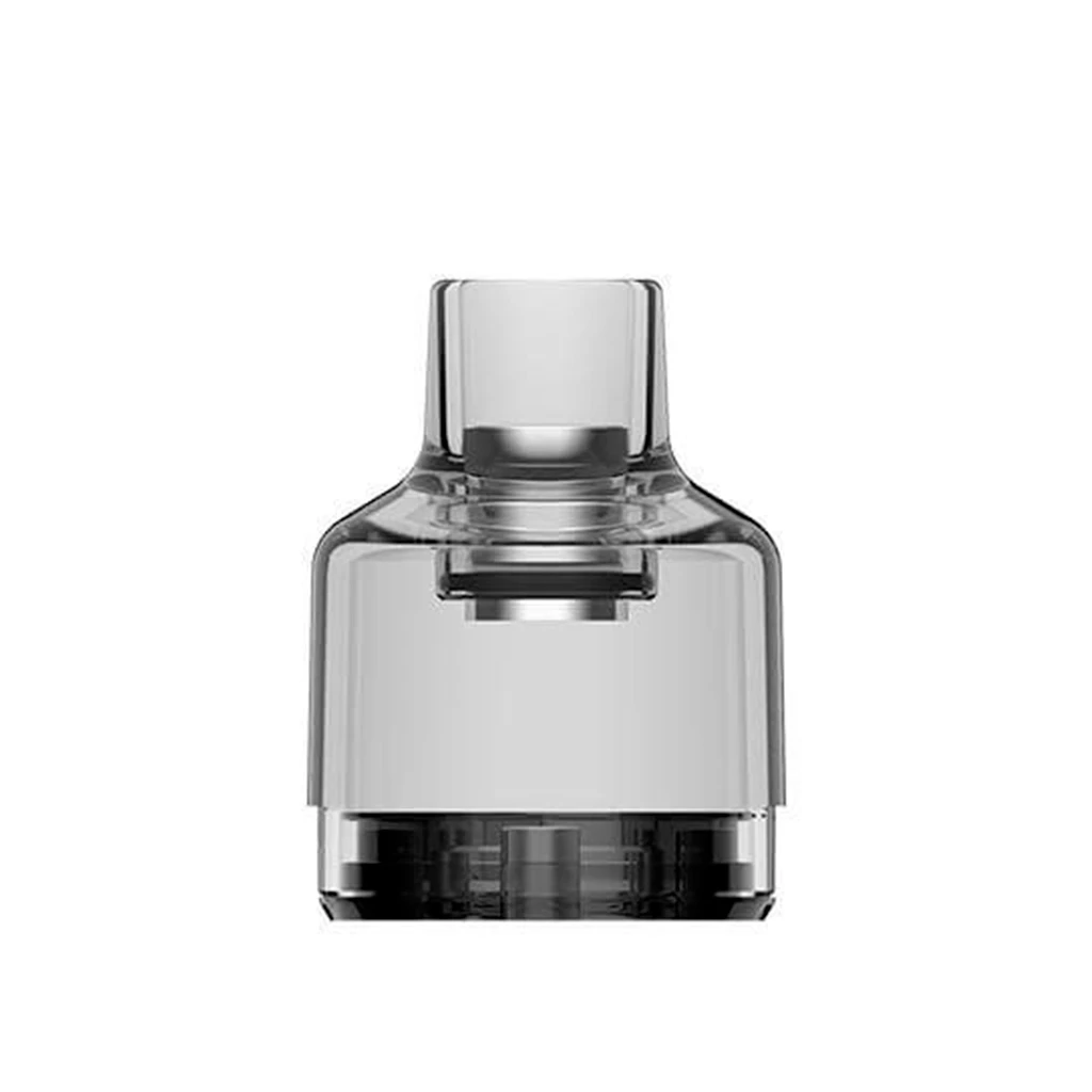 Cartucho de recambio Voopoo PnP translúcido, con boquilla ancha integrada y base oscura, visto de frente sobre fondo blanco.
