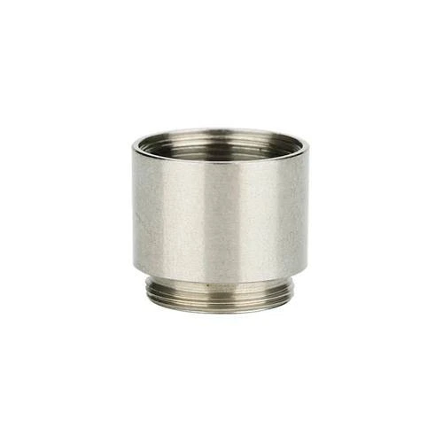 Extensor Eleaf ELLO Air Pipe de acabado plateado, con cuerpo cilíndrico abierto y roscas visibles en el interior y la base.