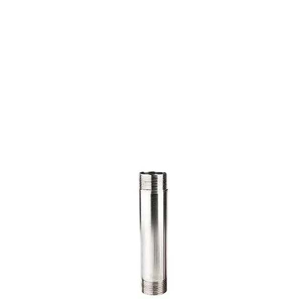Tubo Roller Extractor XM100 plateado, colocado verticalmente sobre fondo blanco, con superficie lisa y roscas en ambos extremos.
