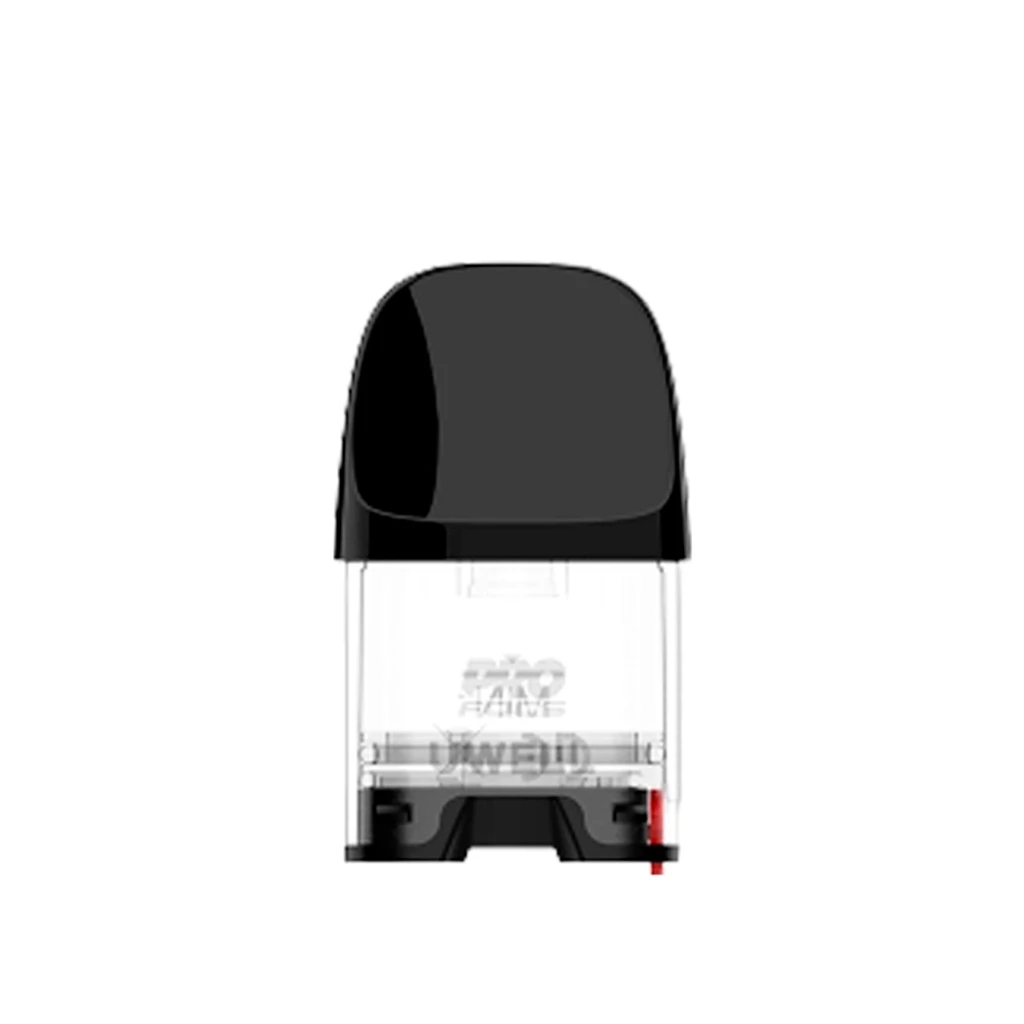 Pod de repuesto Uwell Caliburn G2 con depósito transparente, boquilla negra redondeada y pequeño detalle rojo en la base.