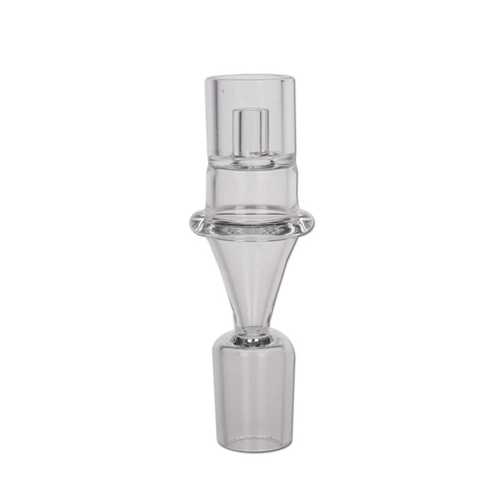 Cazoleta BHO Spiral transparente en posición vertical, con cámara superior cilíndrica, tubo interior y sección central cónica sobre fondo blanco.