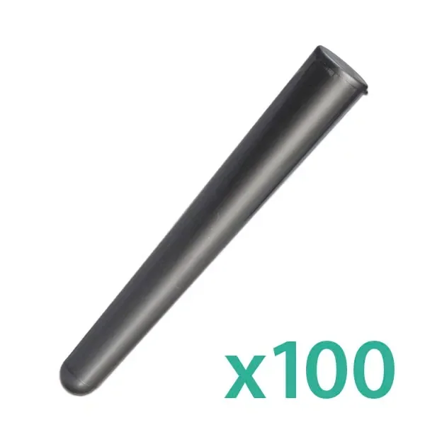 Portacigarros tubular de tono oscuro, colocado en diagonal sobre fondo blanco, con la indicación «x100» en verde. Portacigarros tubular de tono oscuro, colocado en diagonal sobre fondo blanco, con la indicación «x100» en verde.