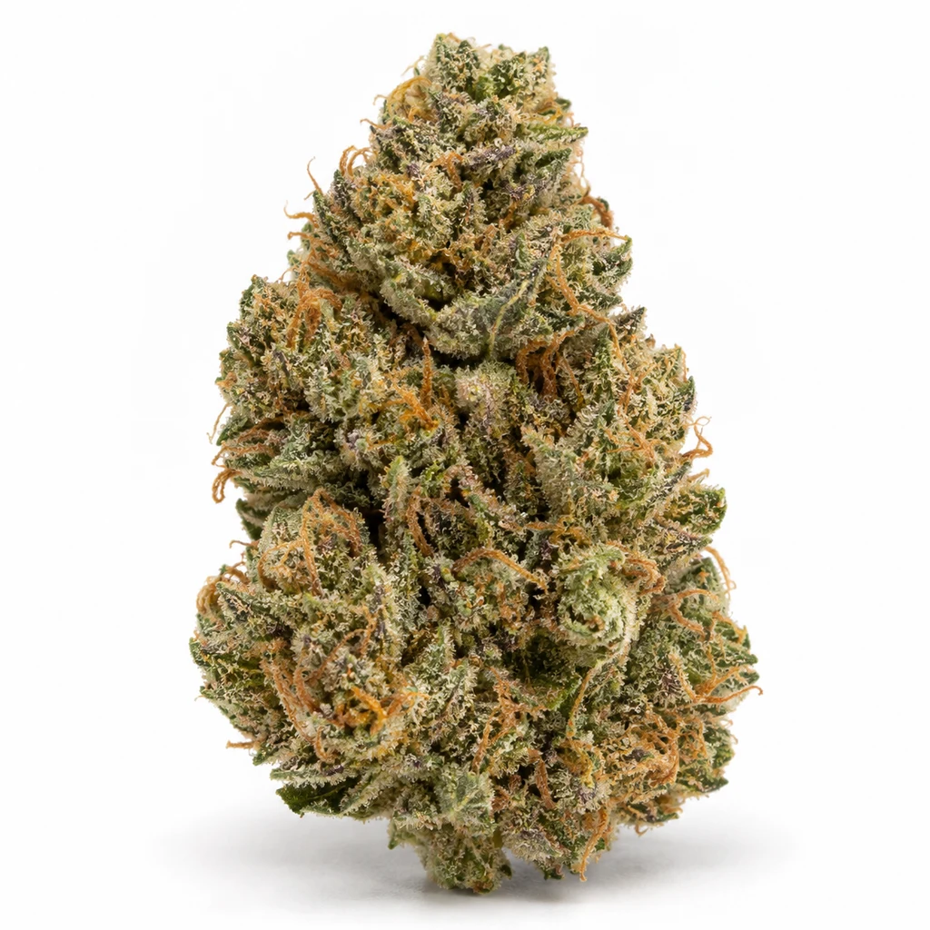 Ilustración de un cogollo alargado con pistilos naranjas para la ficha de Forbidden Fruit Cake Feminizada de Advanced Seeds.