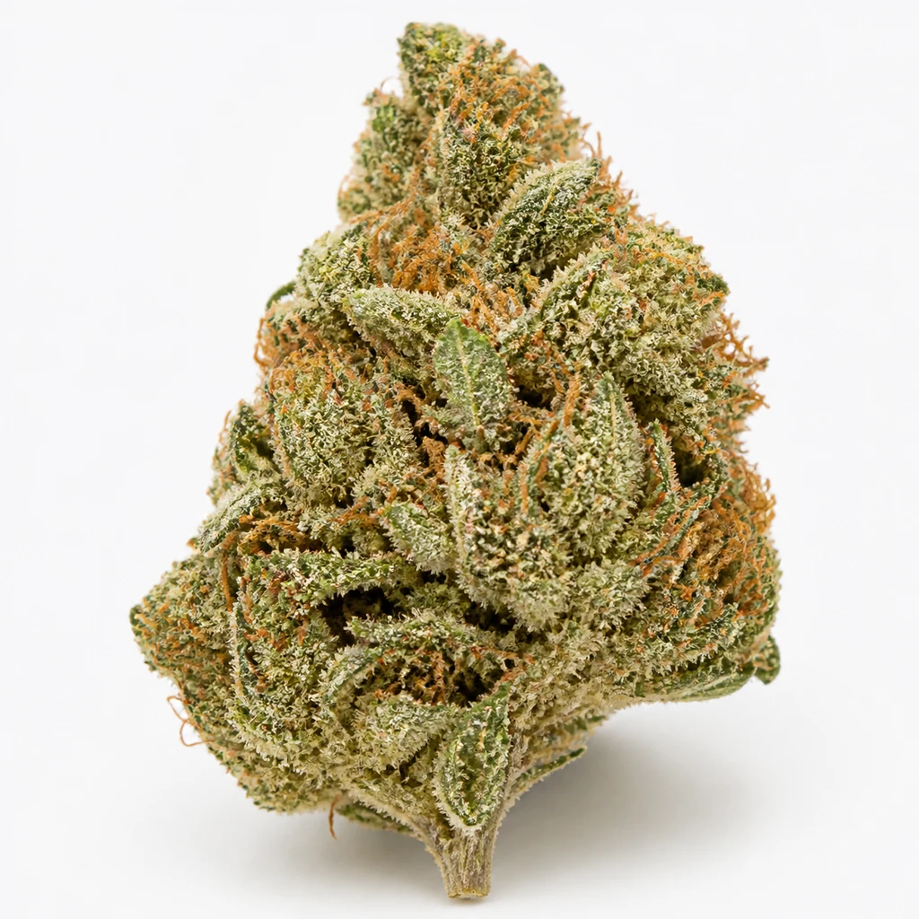 Ilustración de un cogollo verde con pistilos anaranjados para la ficha de Skywalker OG Runtz XL Auto® – Sweet Seeds.