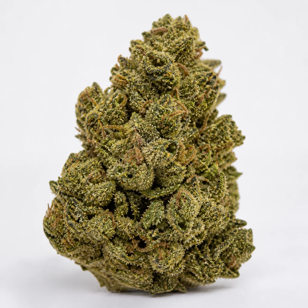 Ilustración de un cogollo verde compacto con filamentos anaranjados para la ficha de Jack Ultra CBD Feminizada de Elite Seeds.