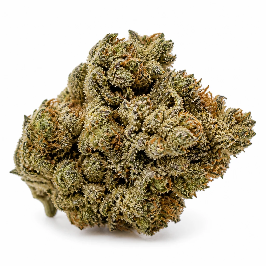 Ilustración de un cogollo compacto con tonos verdes y pistilos anaranjados para la ficha de High Mars Feminizada de Anesia Seeds.