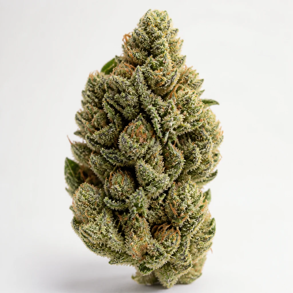 Ilustración de un cogollo alargado, verde y con filamentos anaranjados, para la ficha de Original Auto Jack Herer 420 de Fast Buds.
