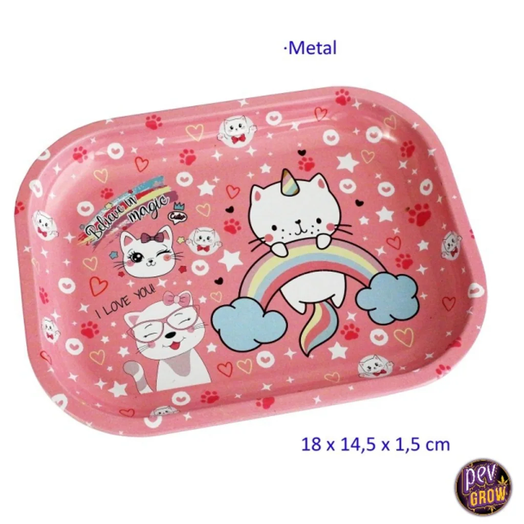 Bandeja de Liar Pink Rainbow Cats 18x14,5 cm
