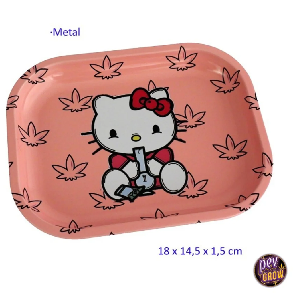 Bandeja de Liar Rosa Hello Bong 18 x 14,5 cm