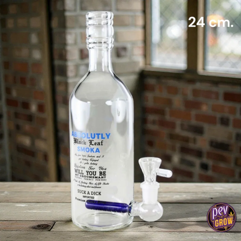 Bong de Cristal Botella de Vodka con Percolador 24 cm