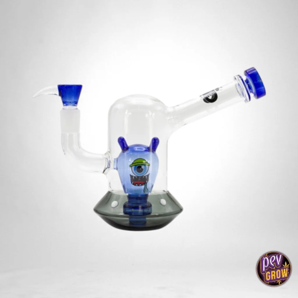 Bong de Cristal Alien Blue Spaceship 18 cm