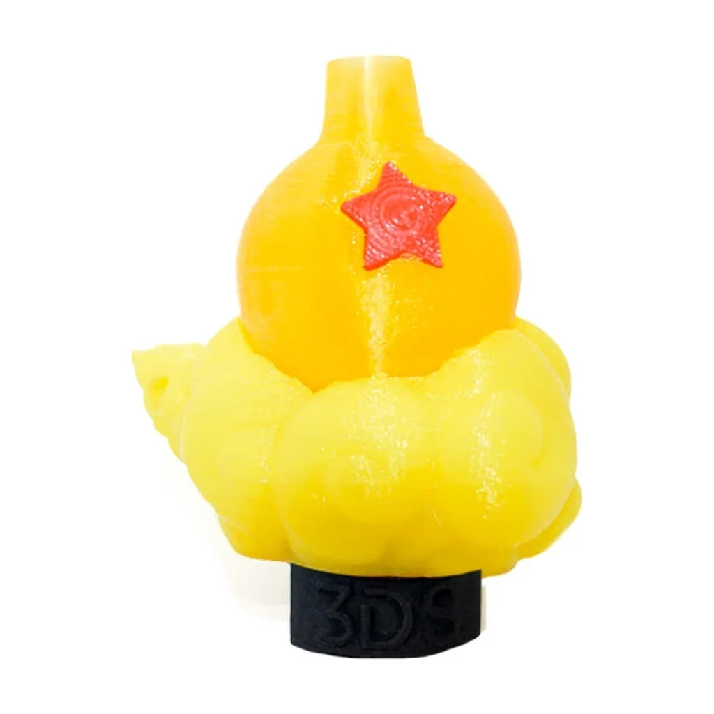 Boquilla 3D Nube Z para cachimba, amarilla con formas abultadas, estrella roja en el frente y base negra. Boquilla 3D Nube Z para cachimba, amarilla con formas abultadas, estrella roja en el frente y base negra.
