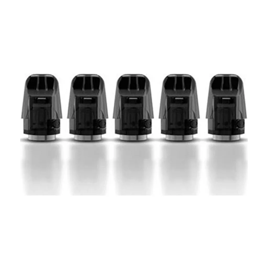 Cartuchos de repuesto Joyetech Exceed Edge negros translúcidos, alineados sobre fondo blanco, con boquilla y base plateada.