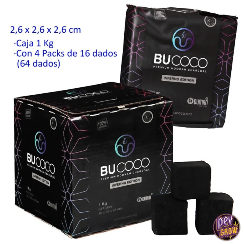Carbón Vegetal para Cachimba Bucoco 1kg Carbón Vegetal para Cachimba Bucoco 1kg