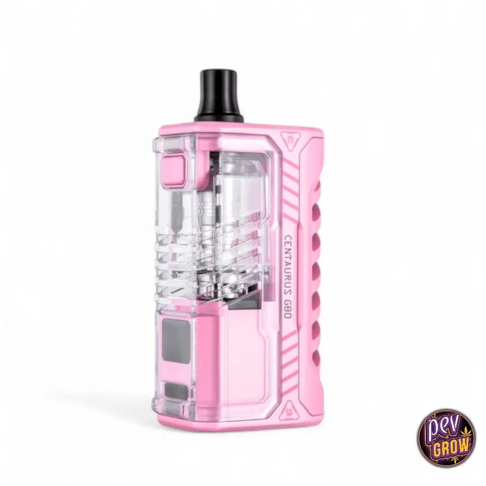 Kit Lost Vape Centaurus G80 AIO rosa, con panel frontal transparente, pantalla y boquilla negra, sobre fondo blanco.