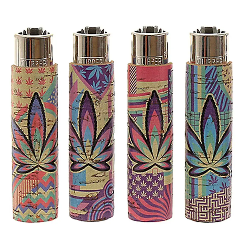 Clipper Cork Leaves – caja de 30 encendedores con funda de corcho