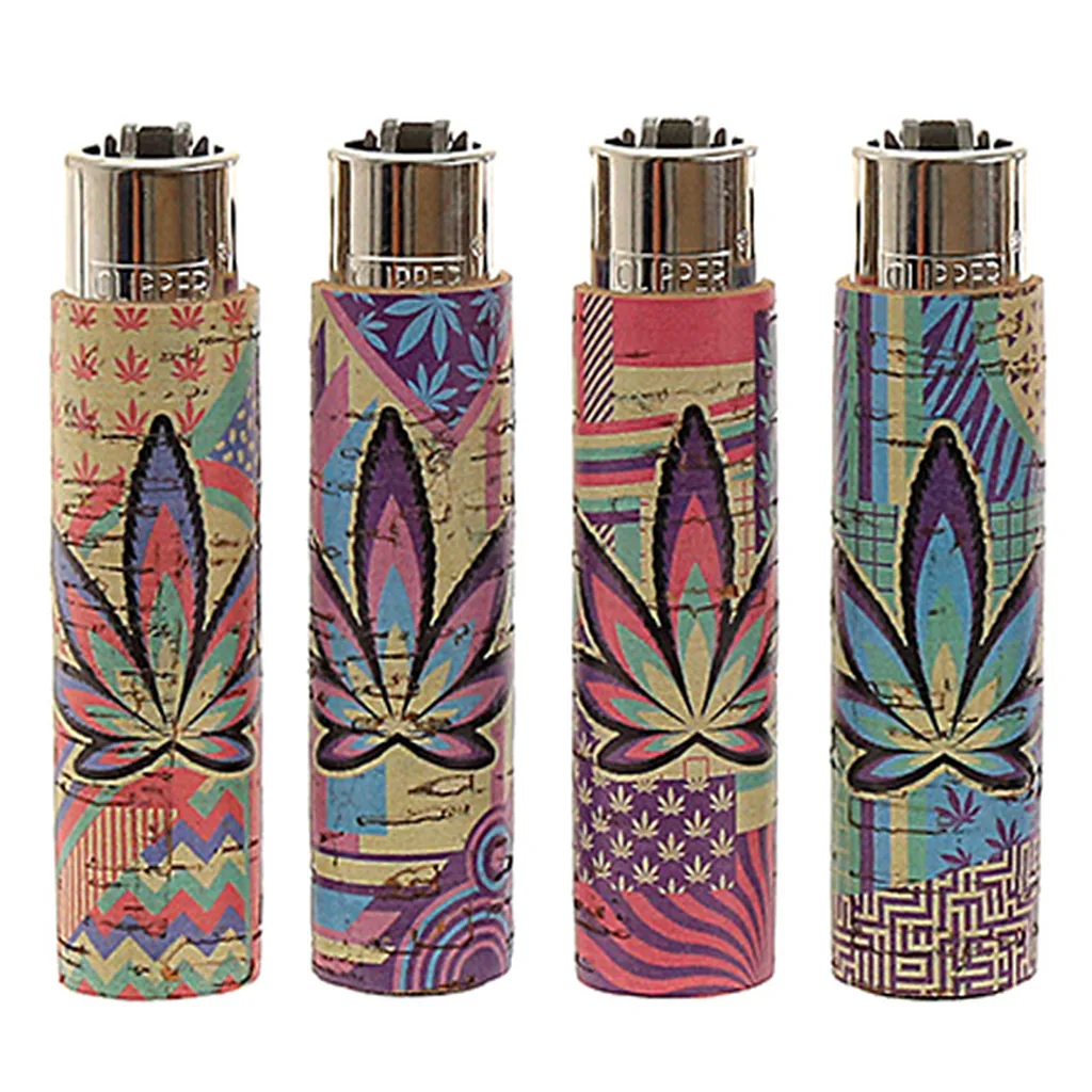 Clipper Cork Leaves – caja de 30 encendedores con funda de corcho