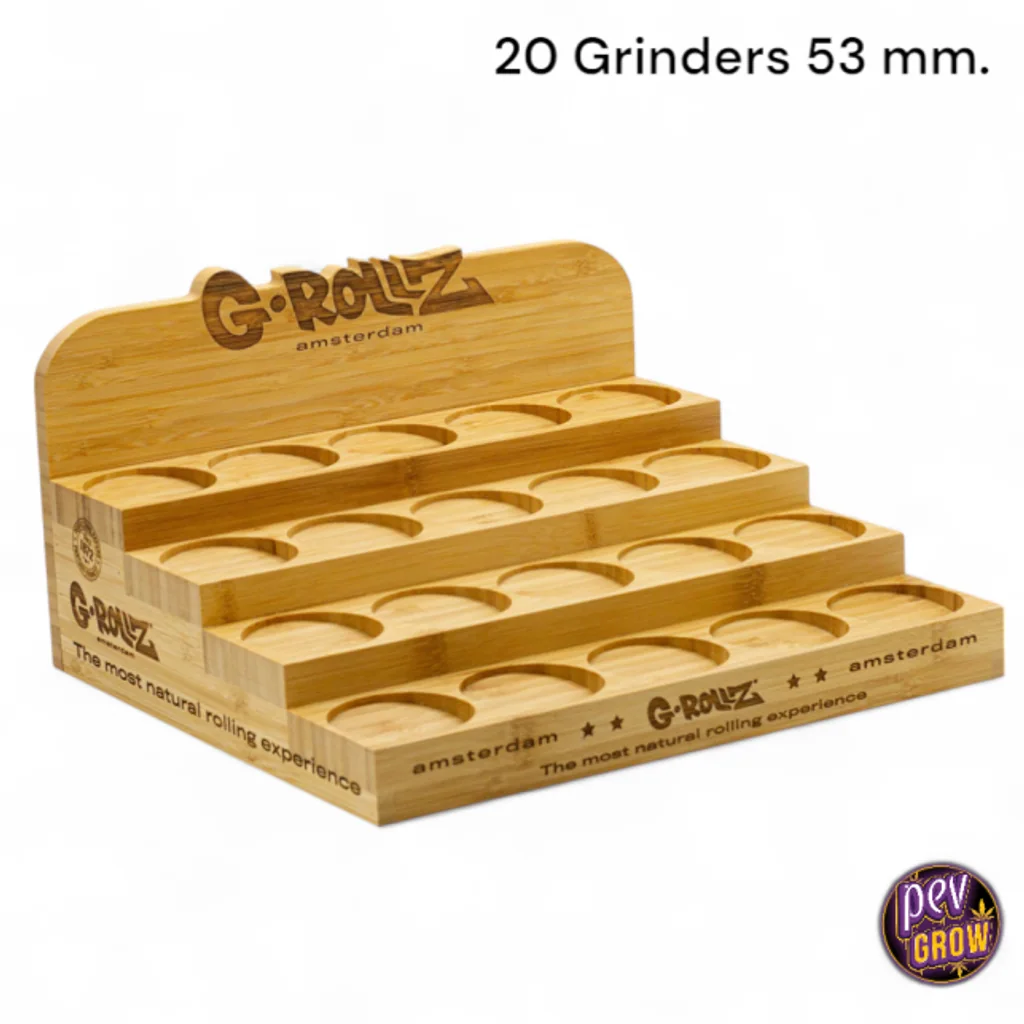 G-Rollz Bamboo Display 20 Grinders 53 mm Organizador