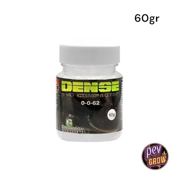 Bote blanco de Dense Bud Compactor de Green Planet Nutrients, con etiqueta negra y verde que indica 0-0-62 y formato de 60 g.