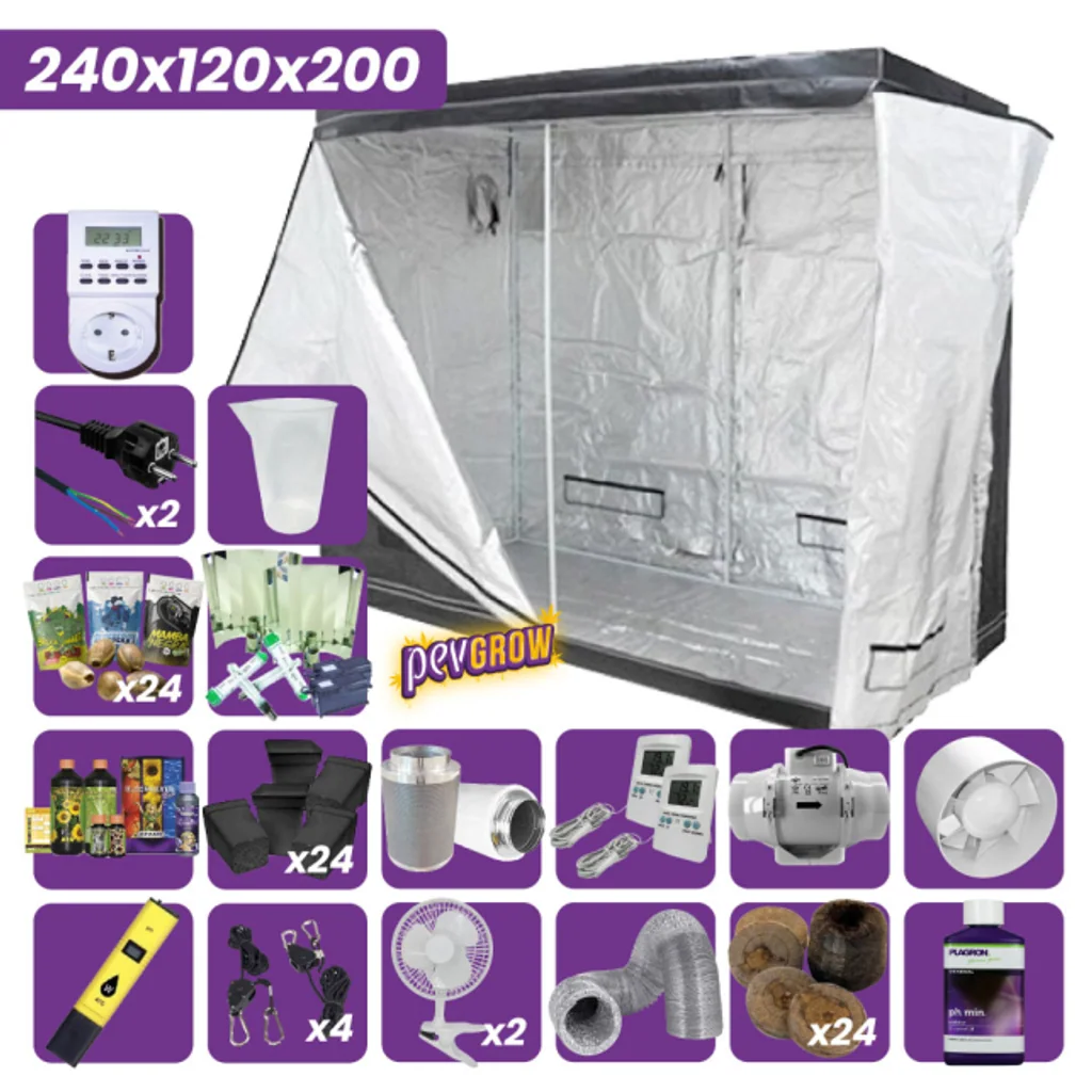 Kit Cultivo Interior Completo 240x120x200 cm.