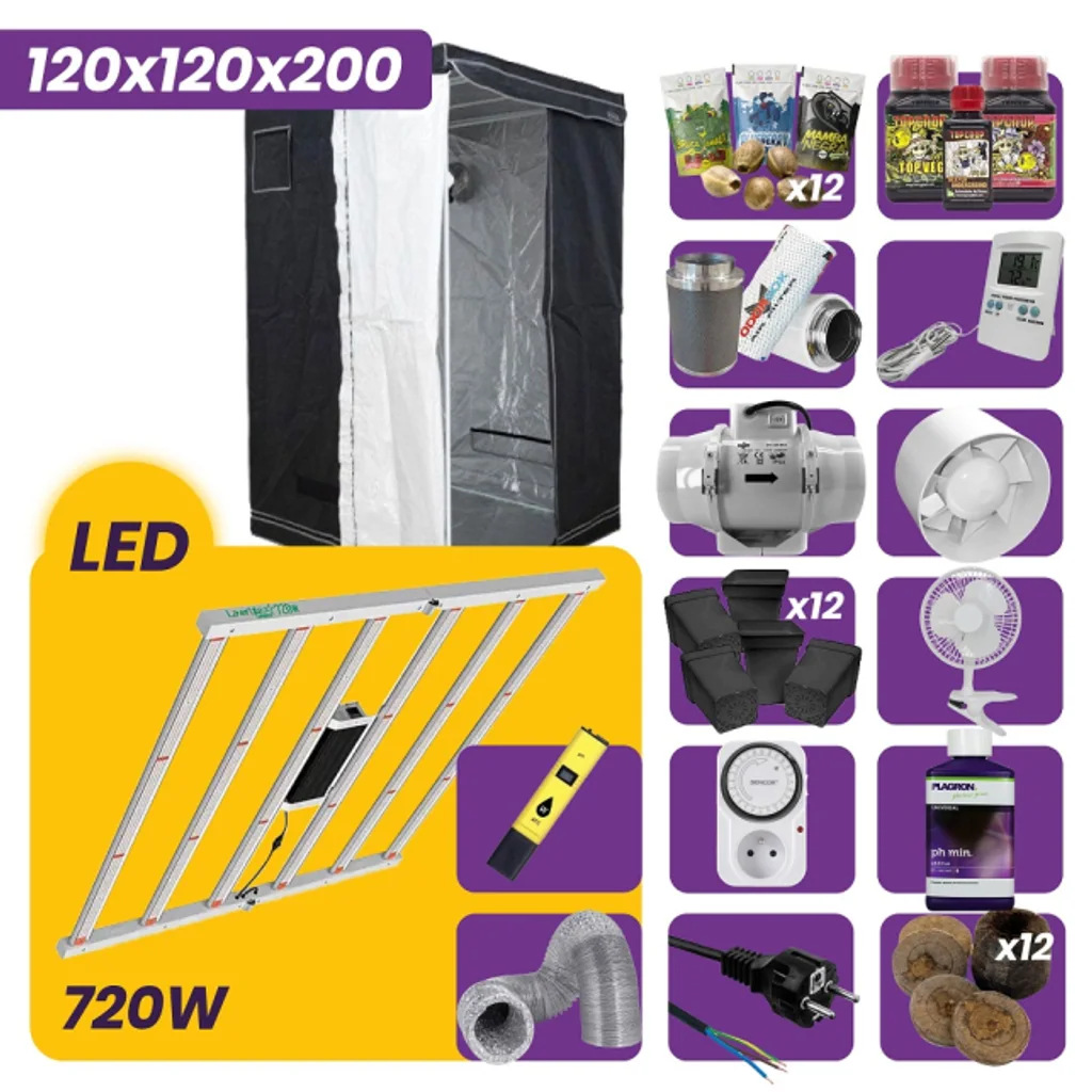 Armario de cultivo led 120x120x200cm
