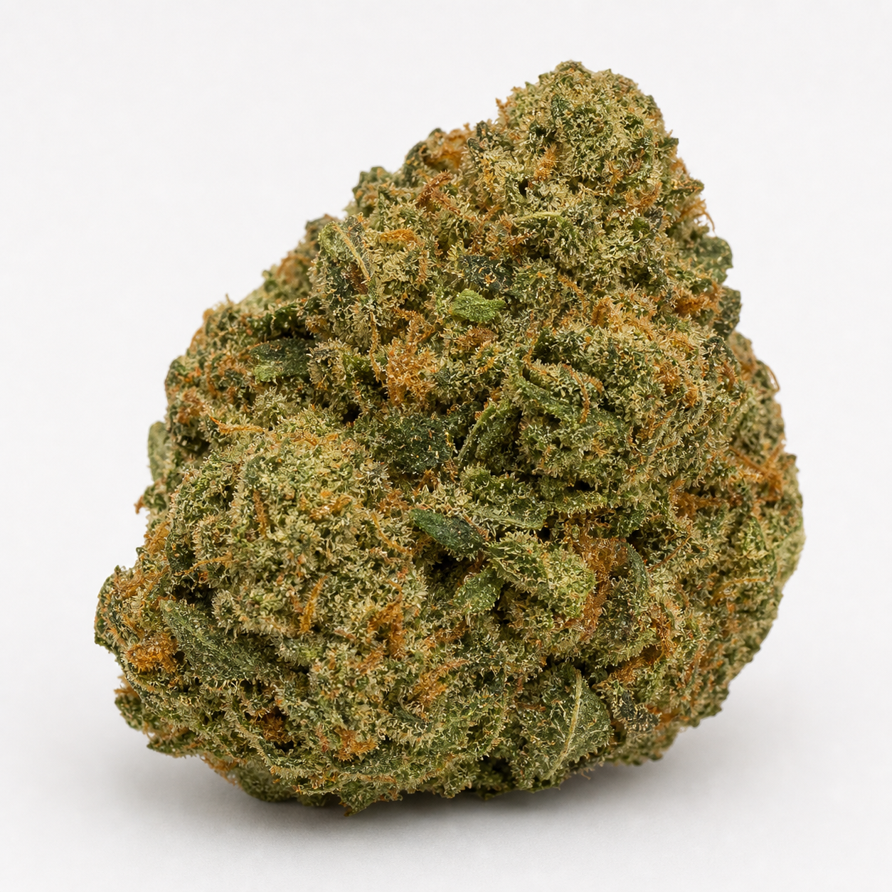 Primer plano de un cogollo de Llimonet Haze Ultra CBD de Elite Seeds, con tonos verdes, filamentos anaranjados y superficie resinosa.