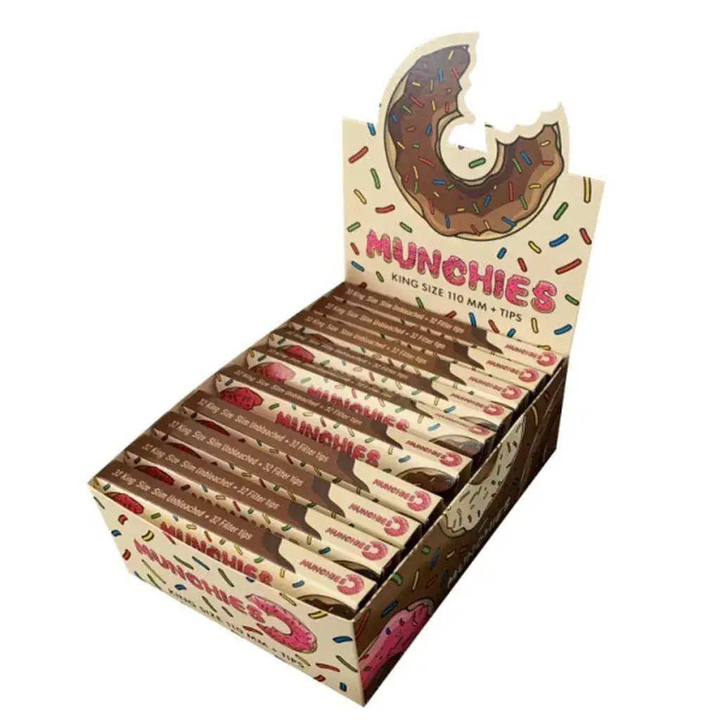 Papel Monkey King Munchies King Size Slim con filtros – caja de 24