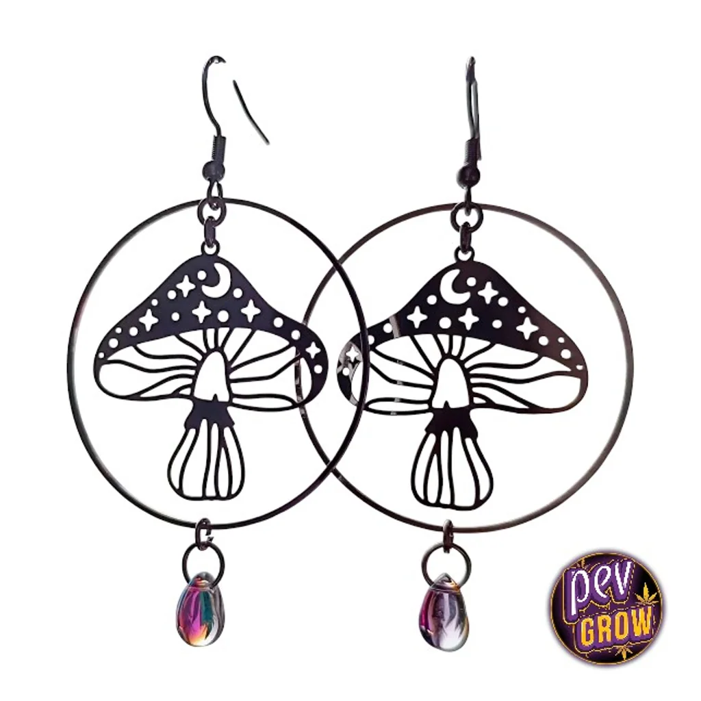 Pendientes Bohemios de Acero Inoxidable con Setas Mágicas