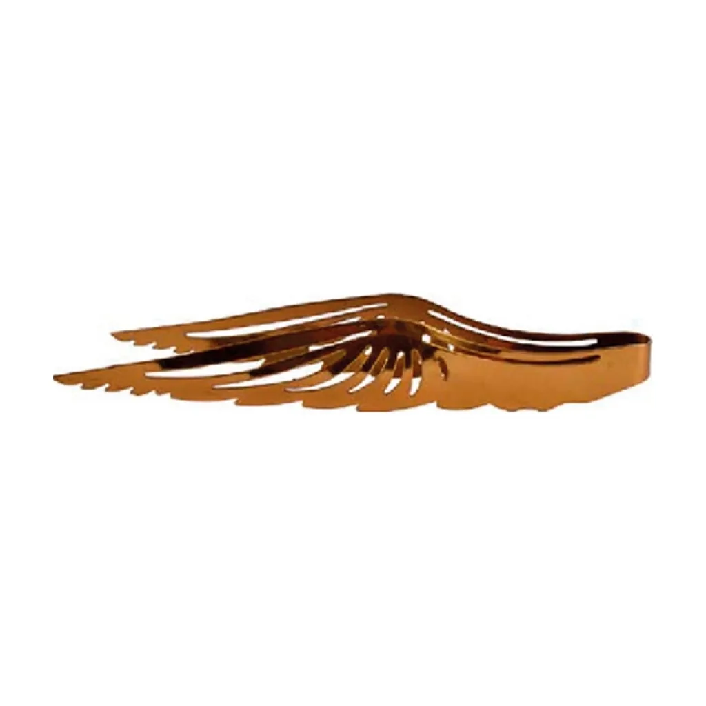 Pinzas para cachimba Animalesys de color bronce, con brazos recortados en forma de alas y extremos dentados sobre fondo blanco.