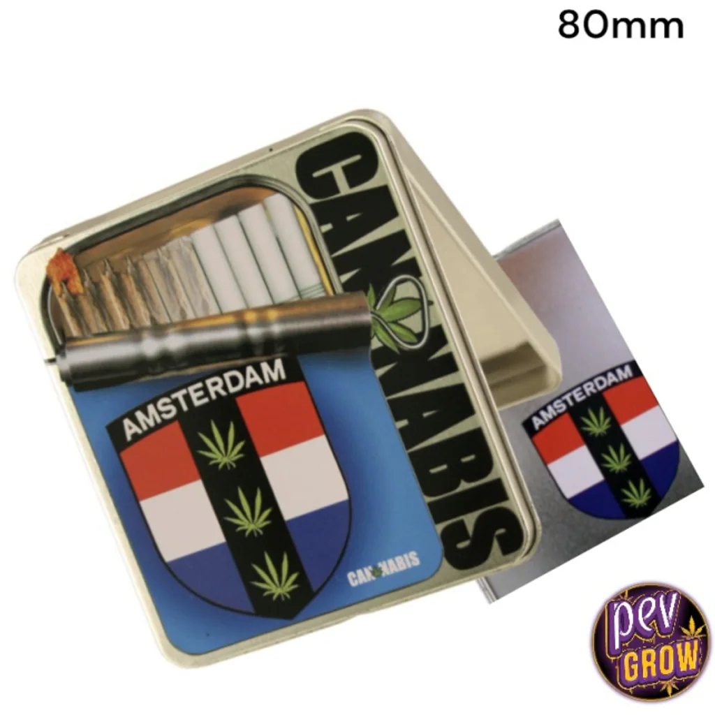 Pitillera de Metal Amsterdam Cannabis