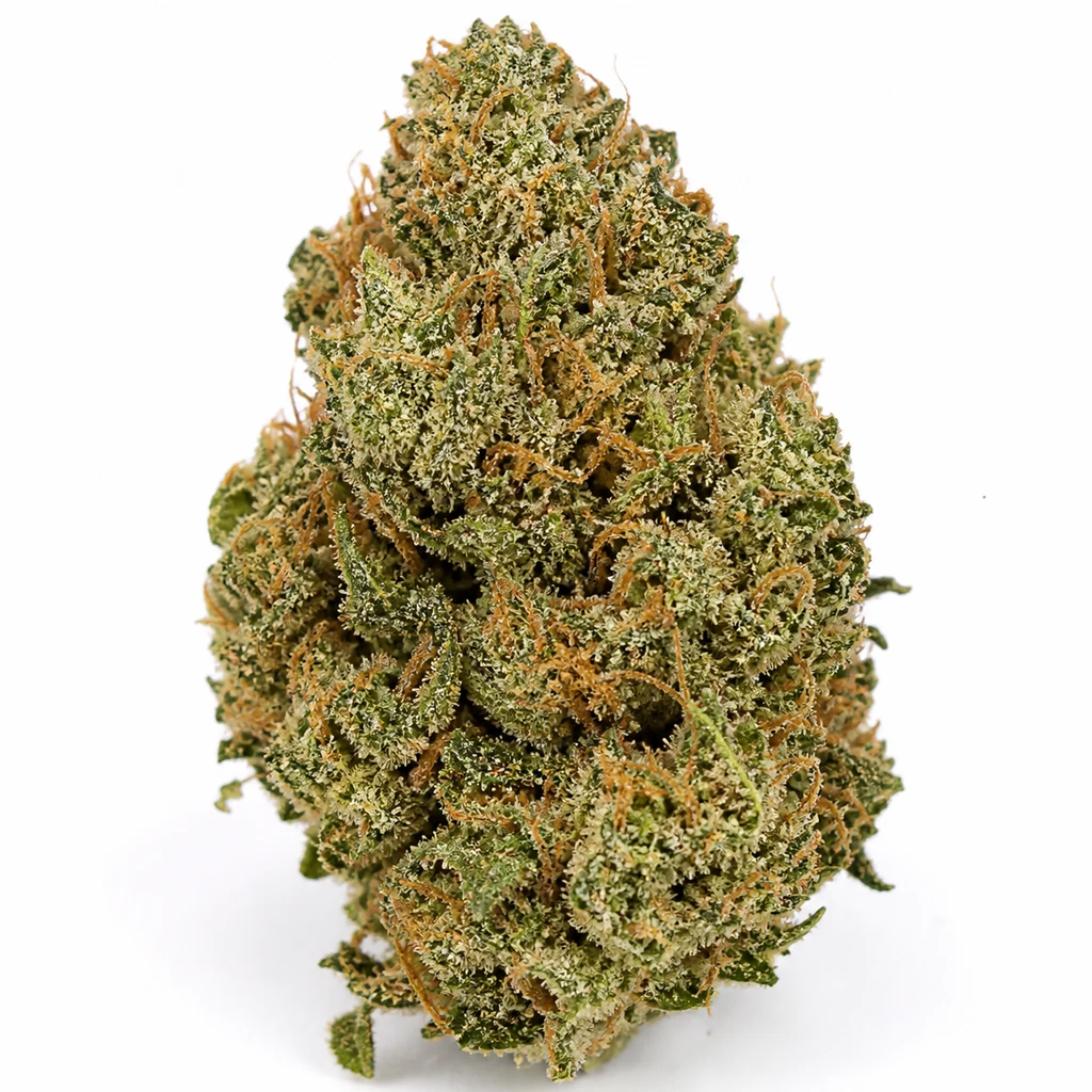 Ilustración de un cogollo alargado verde con filamentos anaranjados para la ficha de Gorilla Snow Ultra CBD Feminizada de Elite Seeds.