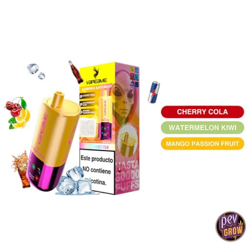 Vapeame 3 en 1 Vaper Desechable Amarillo 0 % Nicotina - 80.000 Puffs